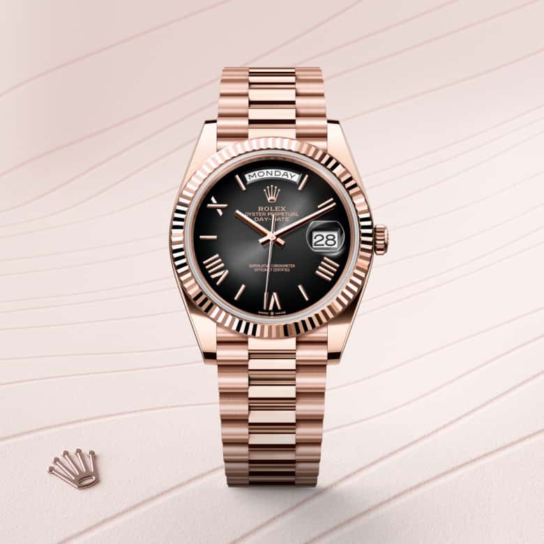 Rolex Day-Date 40 in 18 ct Everose gold, m228235-0055 | Reeds Jewelers